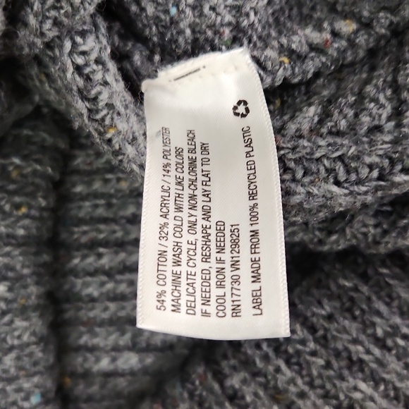 Merona womens top sweater high low tunic turtleneck Heather gray ish small - Picture 6 of 12